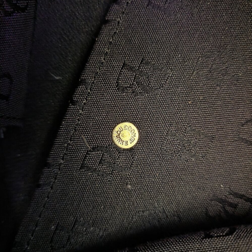 Dooney & Bourke Black Signature Monogram Tote Bag with Matching Pouch Vintage - Picture 5 of 16